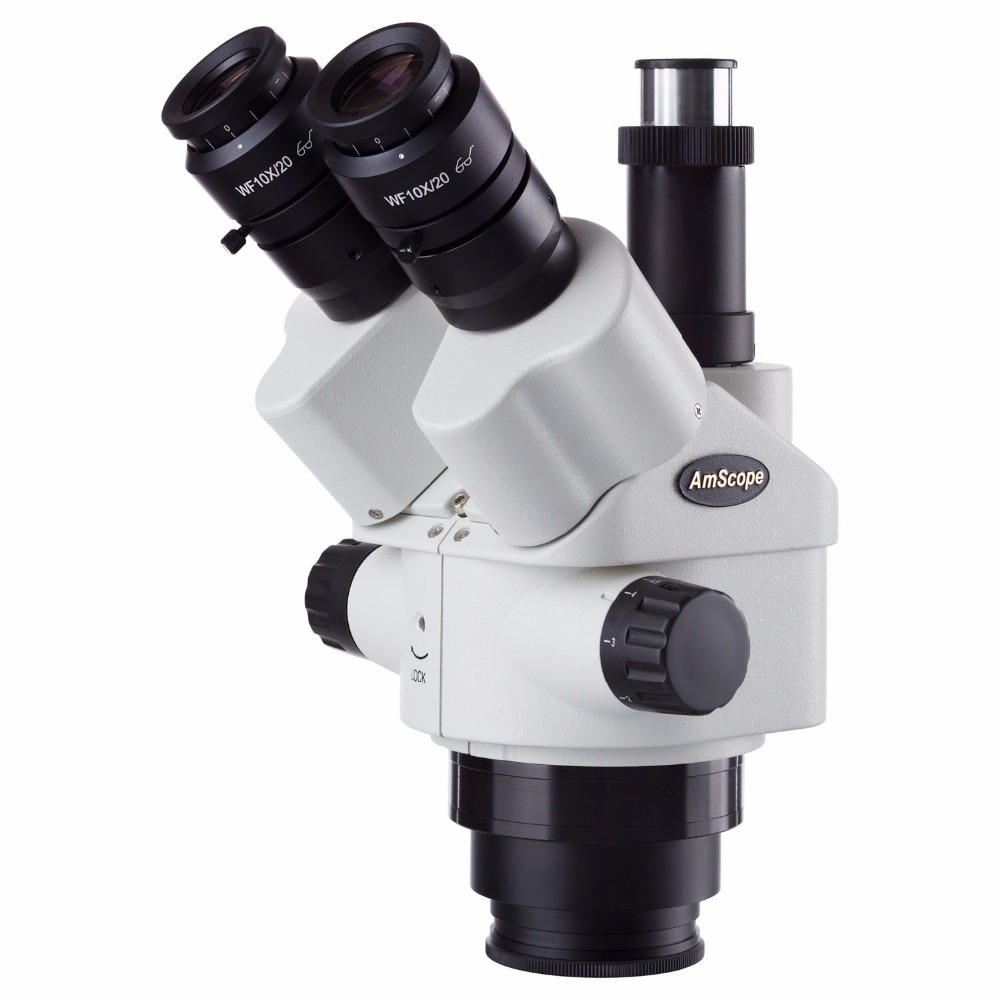 Trinocular Stereo Microscope 7X-45X - AmScope 7X-45X Simul-Focal Trinocular Zoom Стереомикроскоп-Доставка