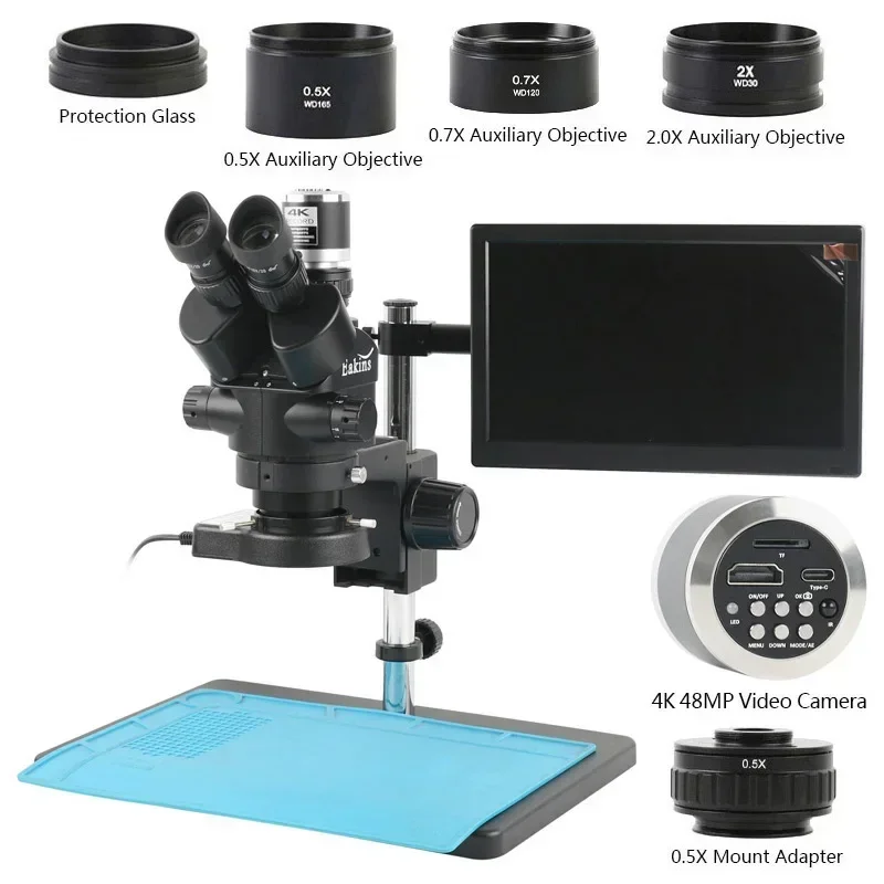 Тринокулярный стереомикроскоп  – обзор и цена Trinocular Stereo Microscope 7X-45X