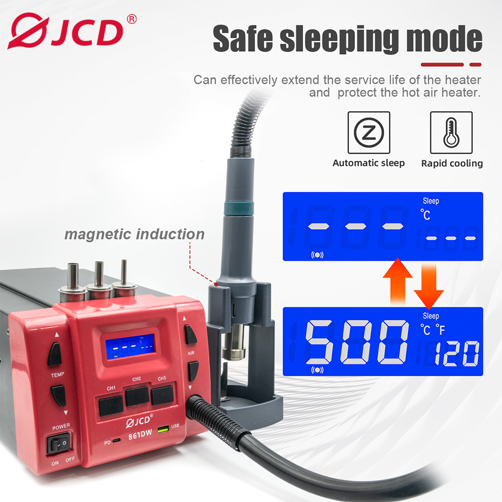 JCD 861DW термофена 1000 Вт, п – обзор и цена Hot Air Rework Station 861Dw